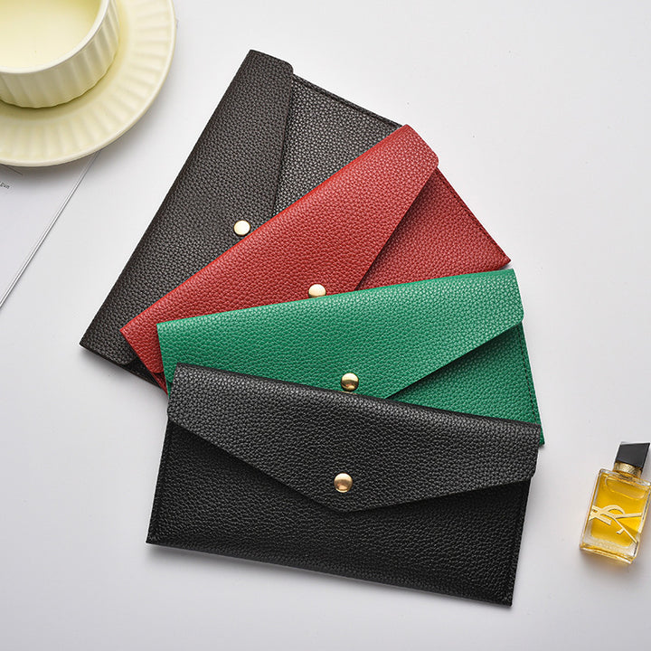 Elegante Texturierte Leder Clutch Wallet Karnz