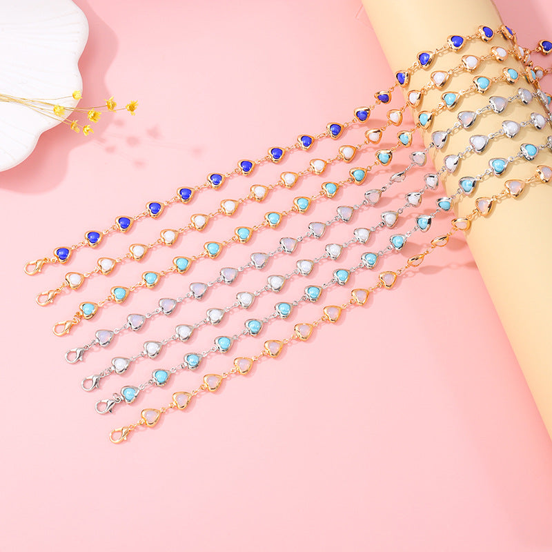 Herzförmige Edelstein Choker Halskette Karnz