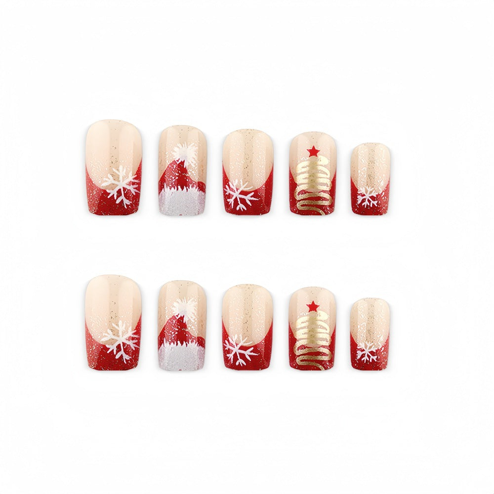 Kunstnägel mit Festlichem Weihnachtsdesign Karnz