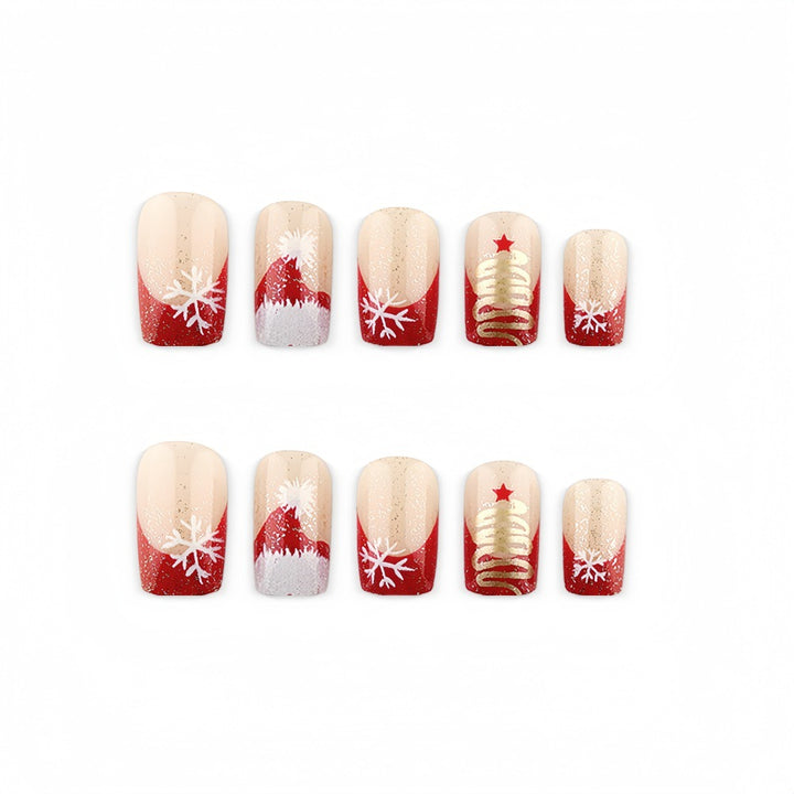 Kunstnägel mit Festlichem Weihnachtsdesign Karnz