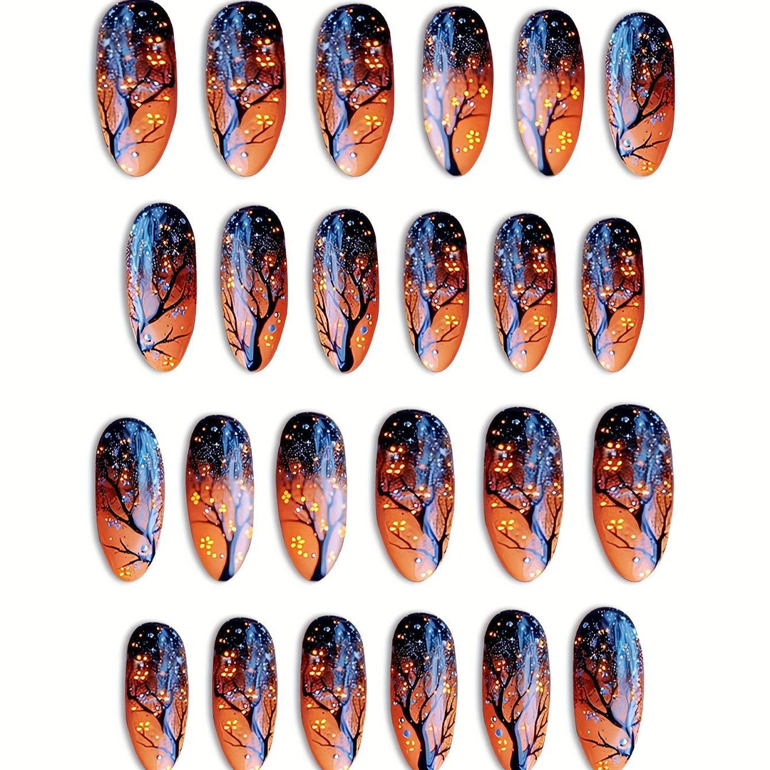 Künstlerische Nachthimmel-Themen Nagelkunst Karnz