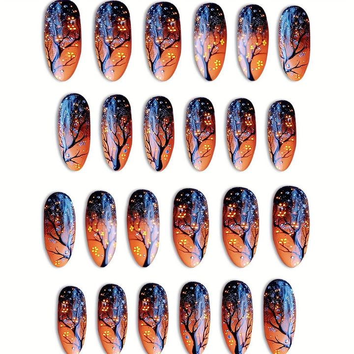 Künstlerische Nachthimmel-Themen Nagelkunst Karnz
