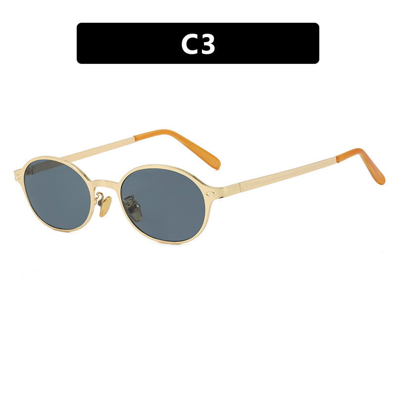 Damen runde Brille mit filigranem Metallrahmen und bequemen Nasenpads Karnz