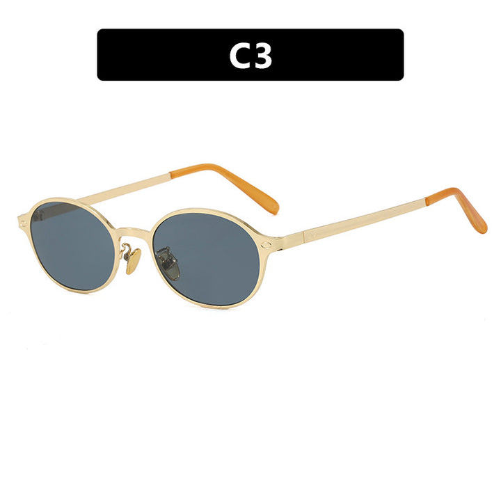 Damen runde Brille mit filigranem Metallrahmen und bequemen Nasenpads Karnz