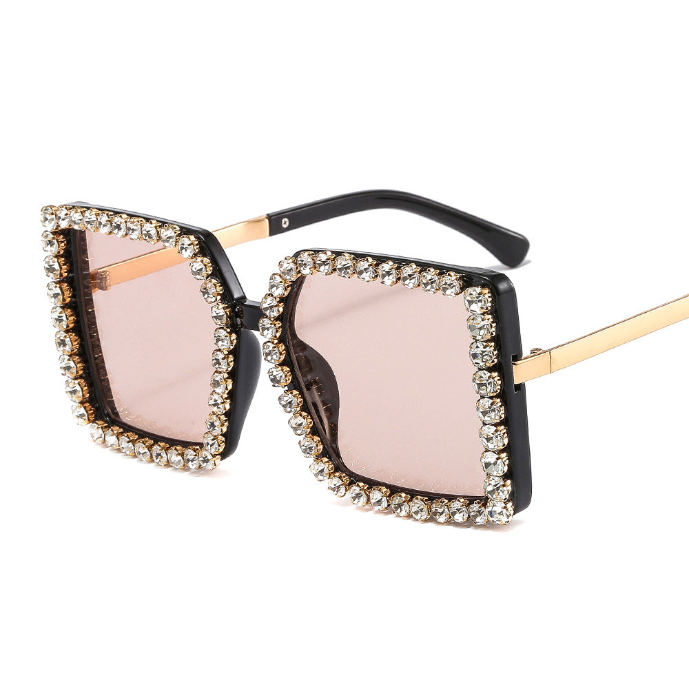 Damen glamouröse Sonnenbrille mit quadratischem Rahmen Karnz