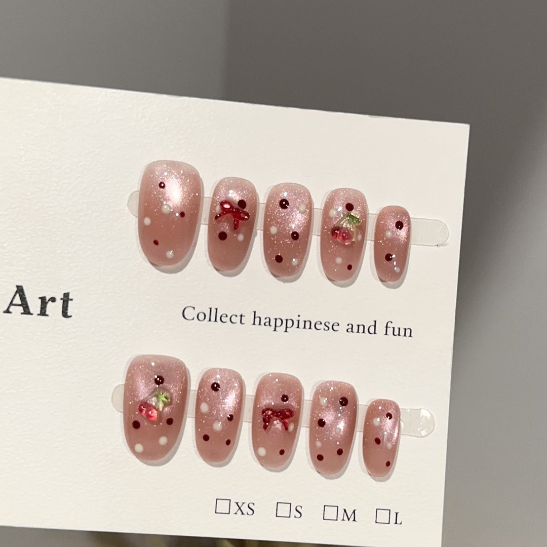 Dekoratives Nagelkunst-Set mit Kirschblütenmuster
