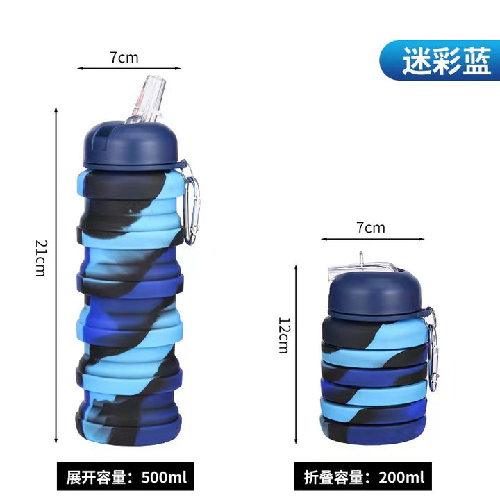 Unisex Faltbare Sporttrinkflasche mit Karabinerhaken Karnz