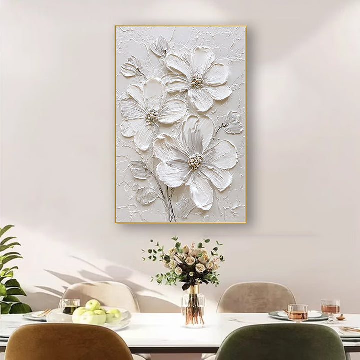 Strukturierte florale Relief-Wandkunst