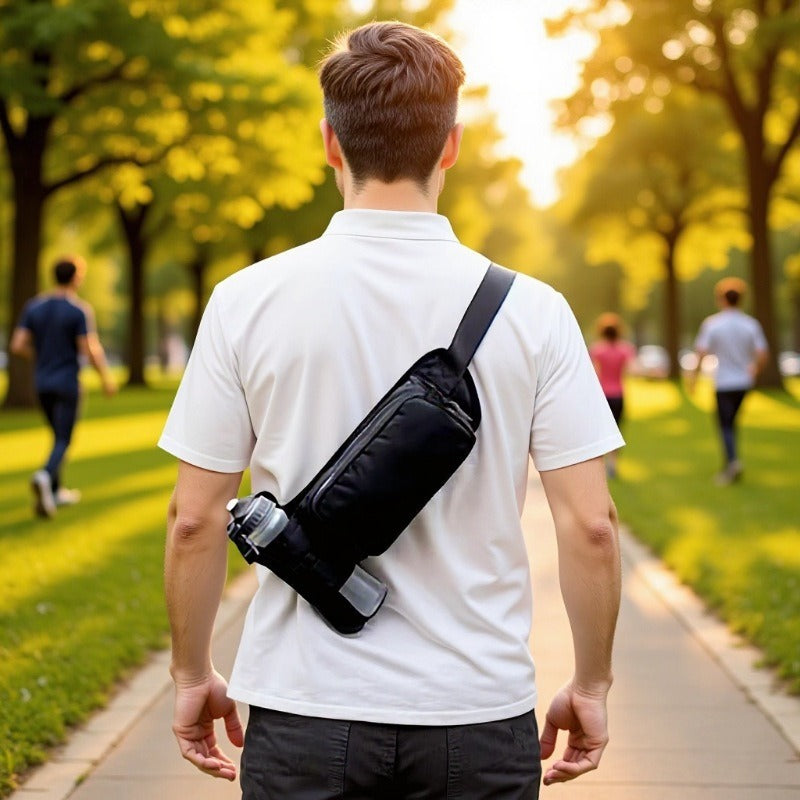 Unisex Multifunktionale Gürteltasche mit Wasserflaschenhalter und verstellbarem Gurt Karnz