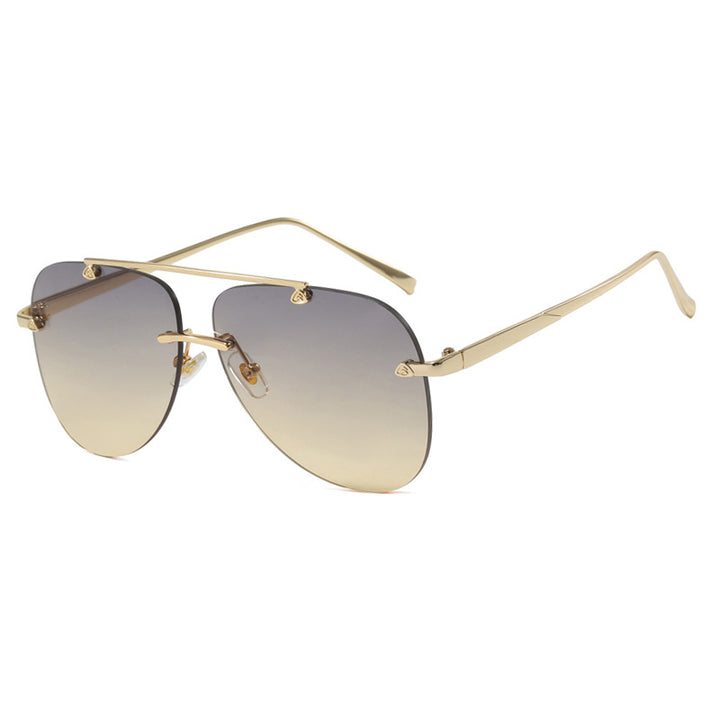 Damen elegante Piloten-Sonnenbrille mit UV-Schutz und reflektierenden Gläsern Karnz