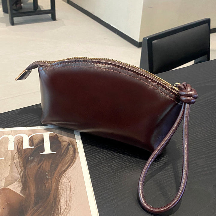 Elegante Kunstleder Kosmetik Tasche mit Reißverschluss Karnz