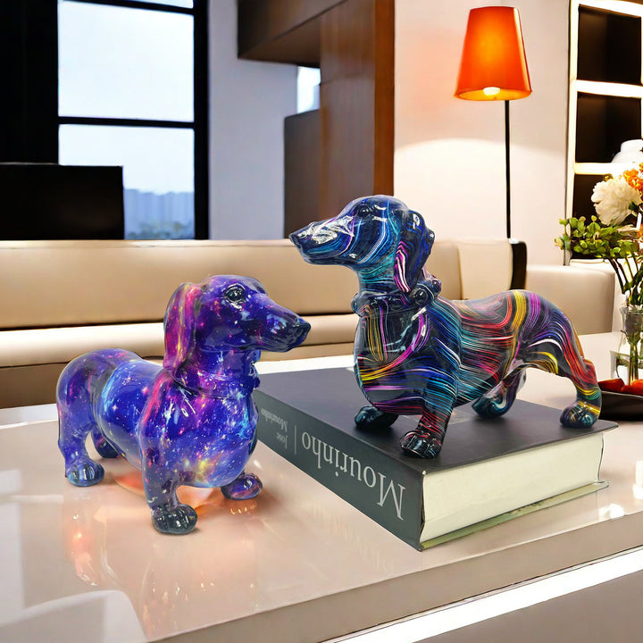 Kreative Dekofigur eines Dachshunds Karnz