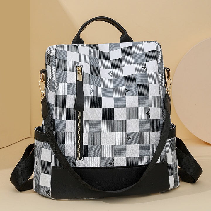 Stylischer Schachbrettmuster-Rucksack
