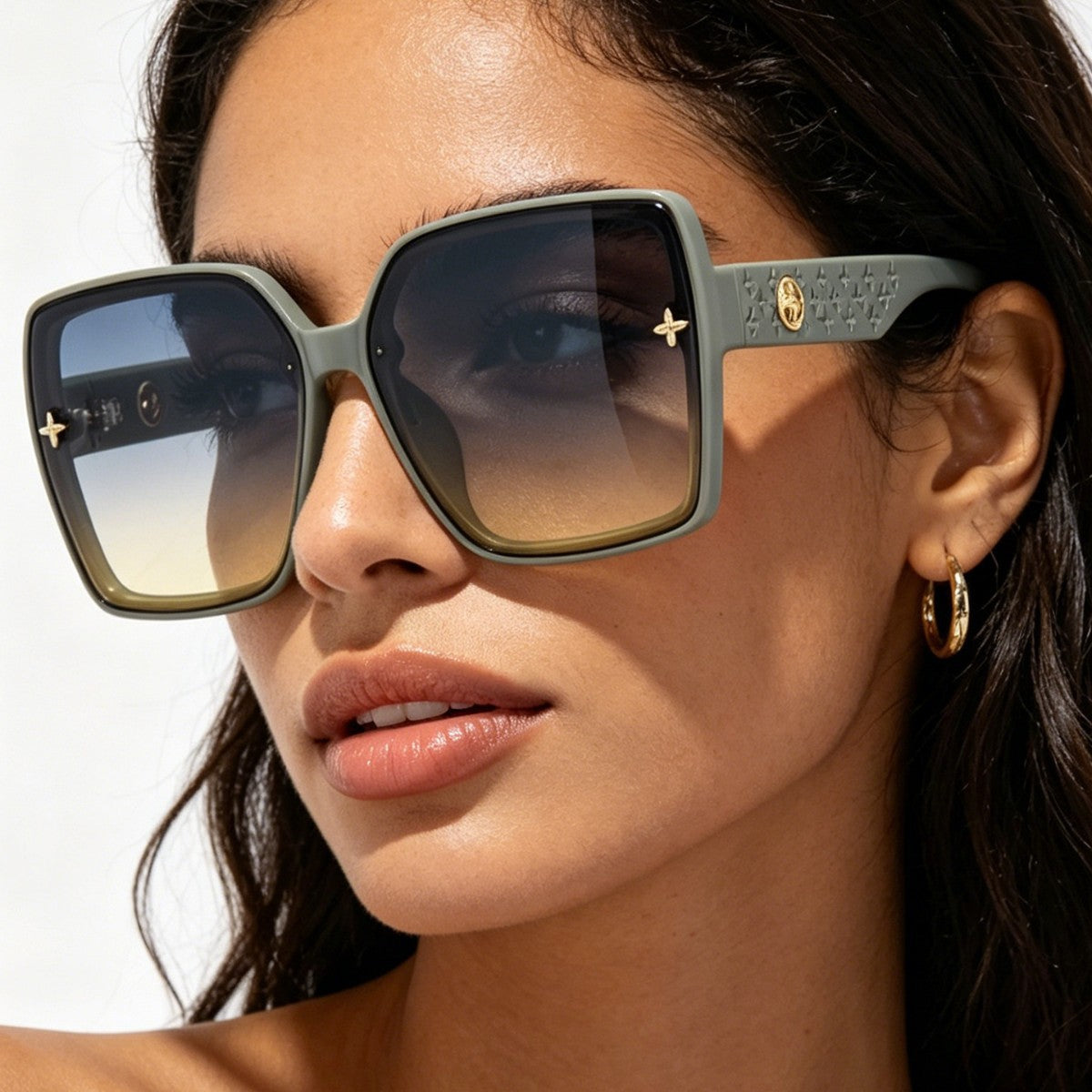 Damen oversized quadratische Sonnenbrille mit elegantem Design Karnz