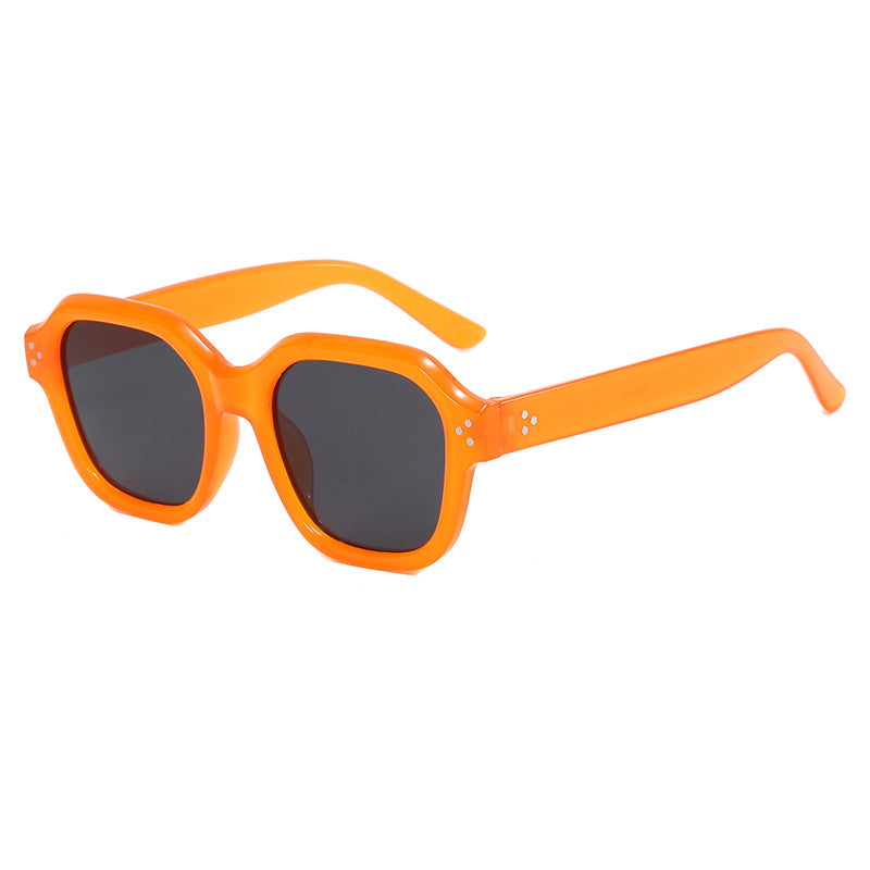 Damen modische quadratische Sonnenbrille mit verspiegelten Gläsern Karnz
