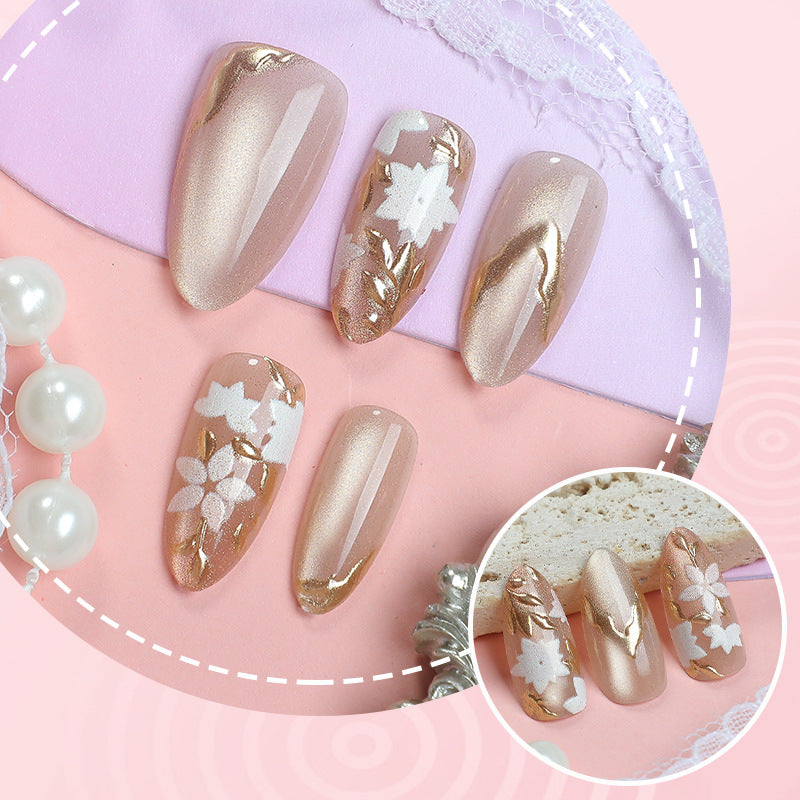 Dekoratives Blumenmuster Press-On Nail Art Set