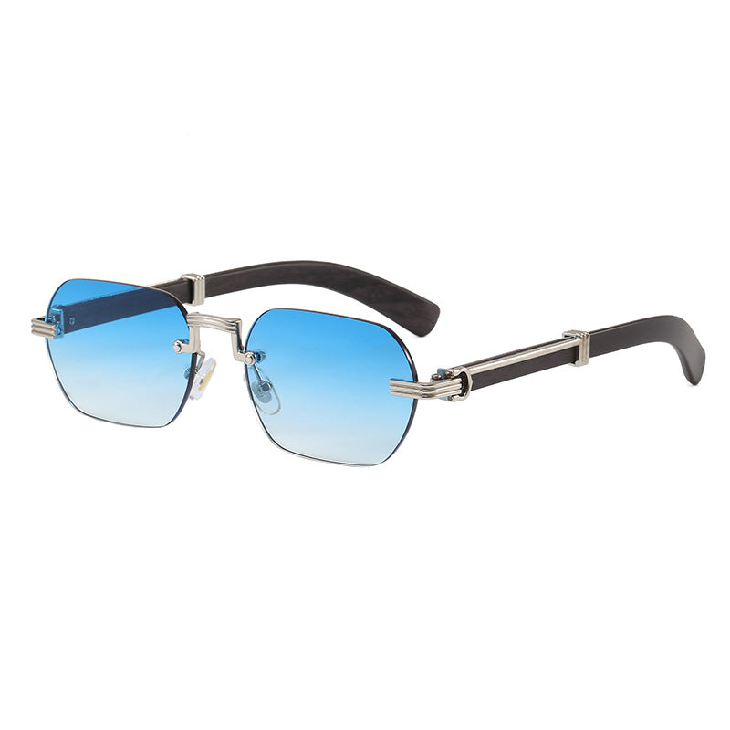 Damen Geometrische Designer-Sonnenbrille mit luxuriösem Metallrahmen Karnz