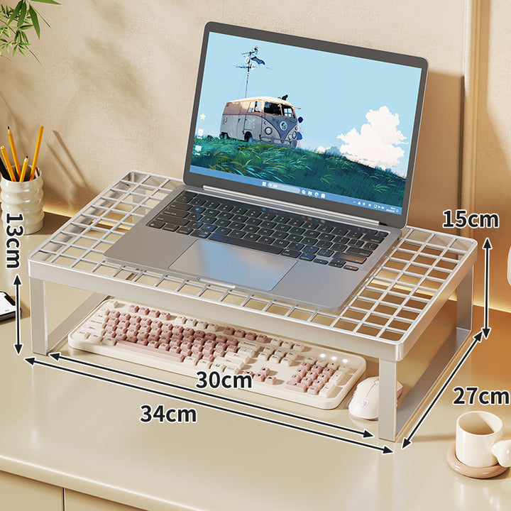 Erhöhter Mesh Laptop-Ständer mit Stauraum unter der Tastatur