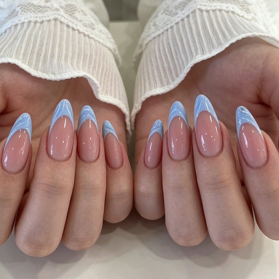 Elegante mandelförmige französische Nagelspitzen-Verstärkungen Karnz