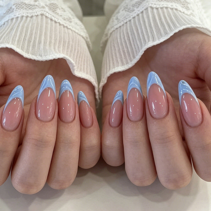Elegante mandelförmige französische Nagelspitzen-Verstärkungen Karnz