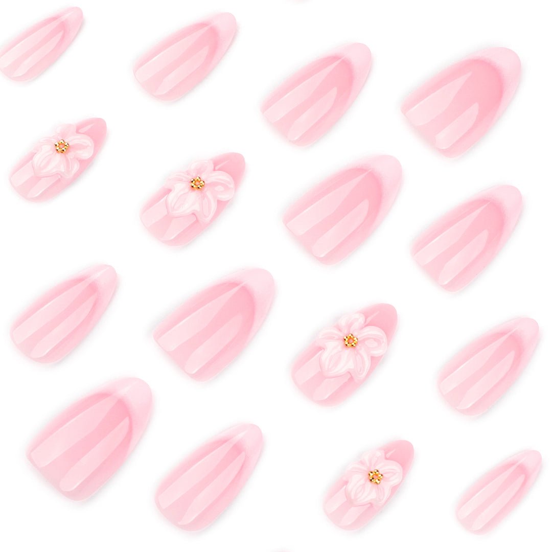 Kunstvolle Acryl-Nägel mit eleganten Blumendesigns Karnz