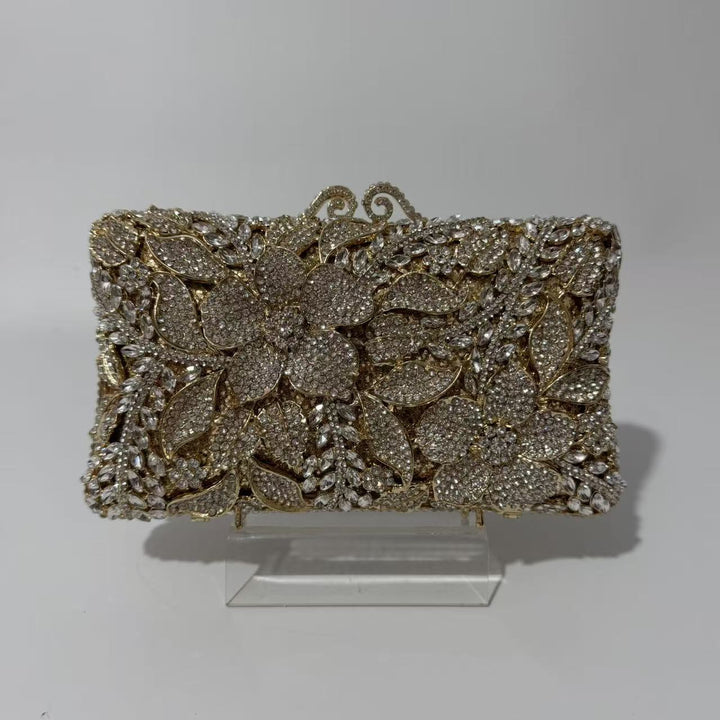 Blumenverzierte Abendhandtasche