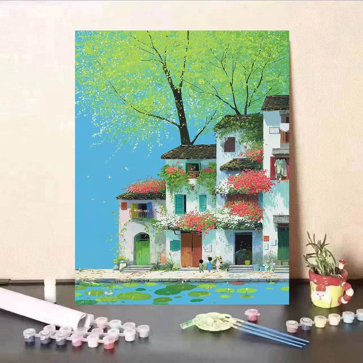 Szenisches Küstendorf Leinwandkunst Karnz