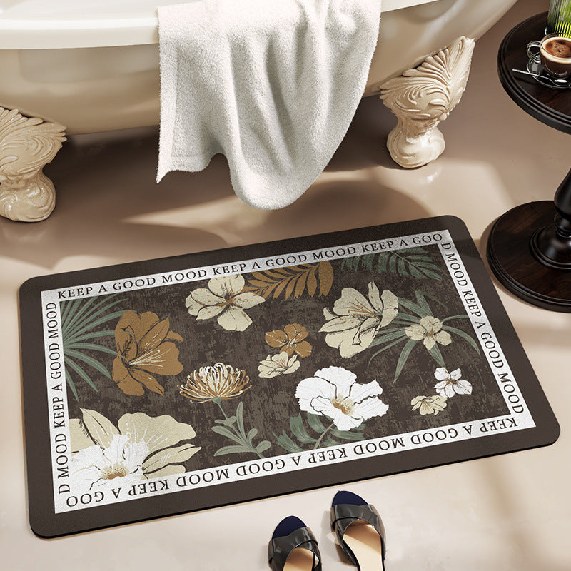 Florale inspirierende Badematte