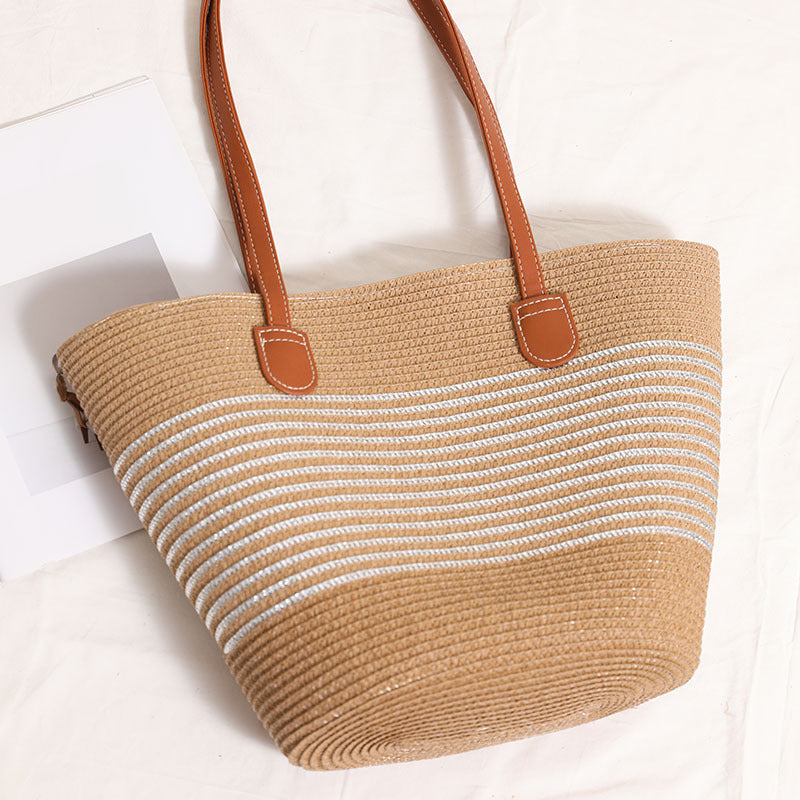Damen Strandtasche mit robusten Ledergriffen Karnz