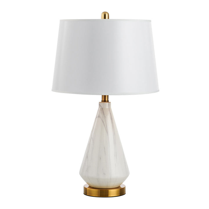 Elegante Tischlampe mit Marmorfuß und goldenen Akzenten