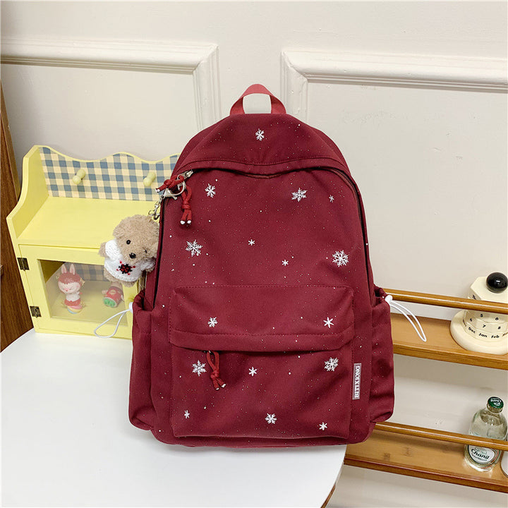 Stylischer Schneeflocken-Druck-Rucksack
