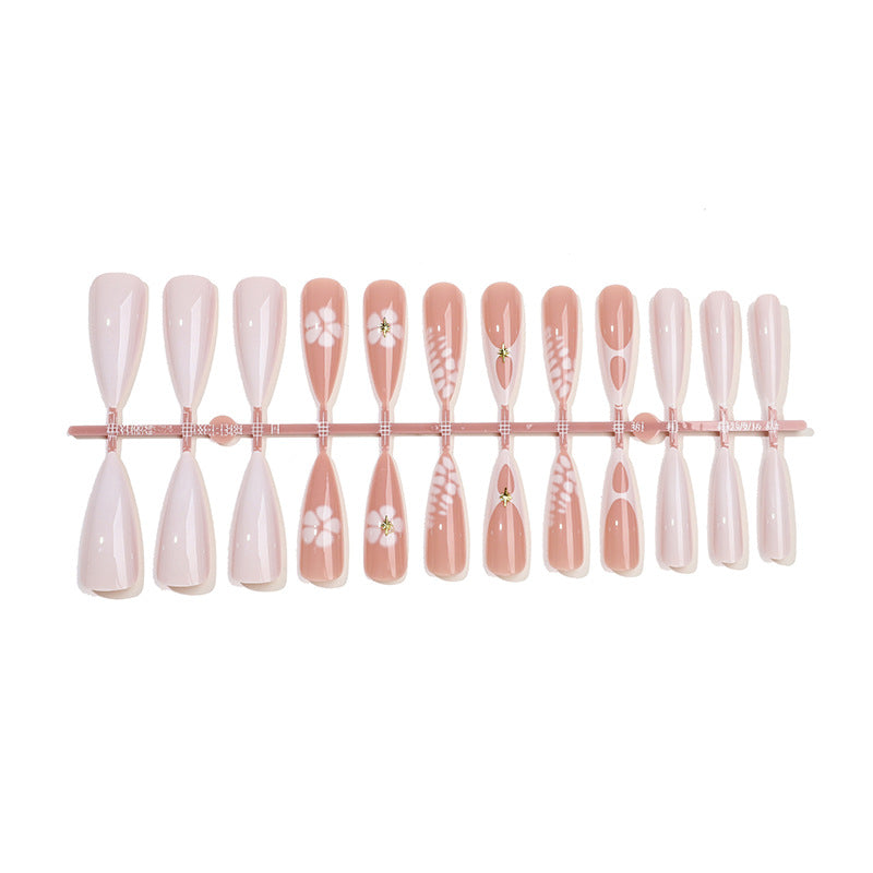 Künstlerisches Floral Press-On Nagelset Karnz