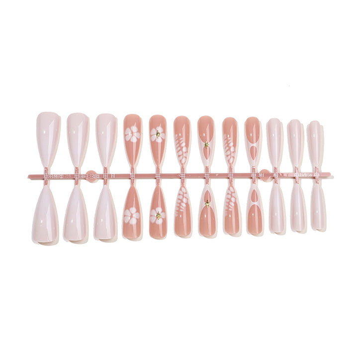 Künstlerisches Floral Press-On Nagelset Karnz