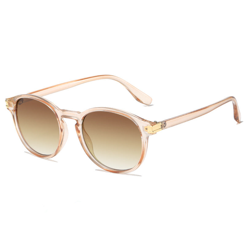 Damen elegante Sonnenbrille mit transparentem Rahmen und stylischen Akzenten Karnz