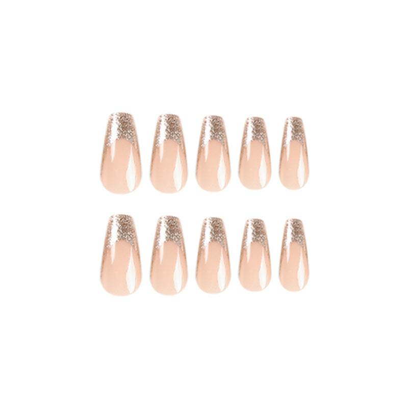 Künstliche Nagelkunst mit Glitzer und transparentem Design Karnz