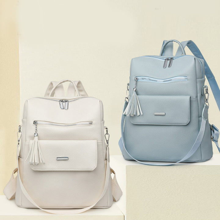 Stylischer Mehrfach-Taschen Leder Rucksack Karnz 1788673935