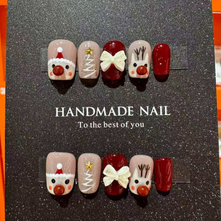 Handgemachtes, urlaubsbezogenes Press-On-Nagelset