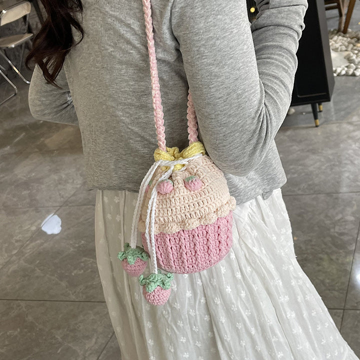 Süßes Cupcake-Themen Häkel-Mini-Handtasche