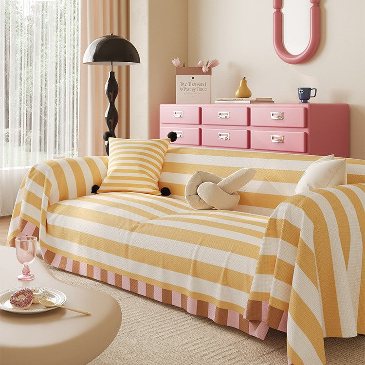 Patterned Sofa Slipcover with Full-Seat Fit and Non-Slip Textured Weave