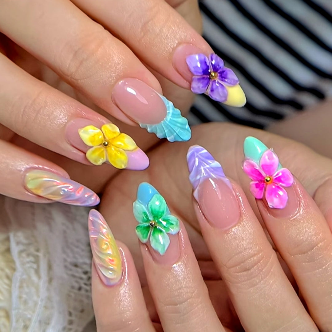 Premium Floral Press-On Nail Art Kit