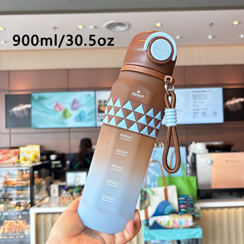 Damen Sportliche Wasserflasche mit praktischer Messskala Karnz
