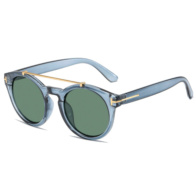 Damen modische Sonnenbrille mit eleganten runden Gläsern Karnz