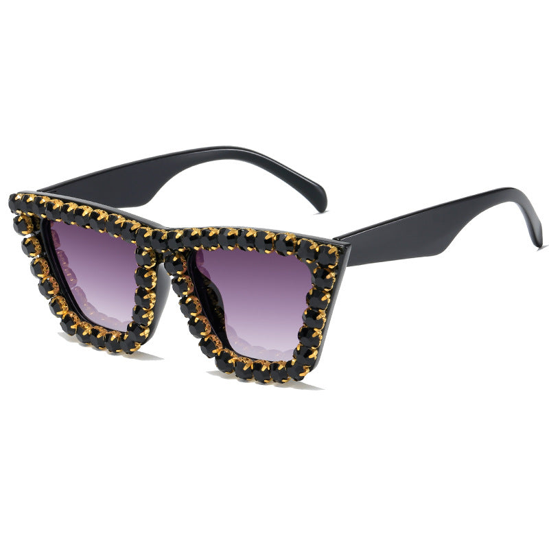 Damen extravagante Sonnenbrille mit glitzerndem Rahmen Karnz