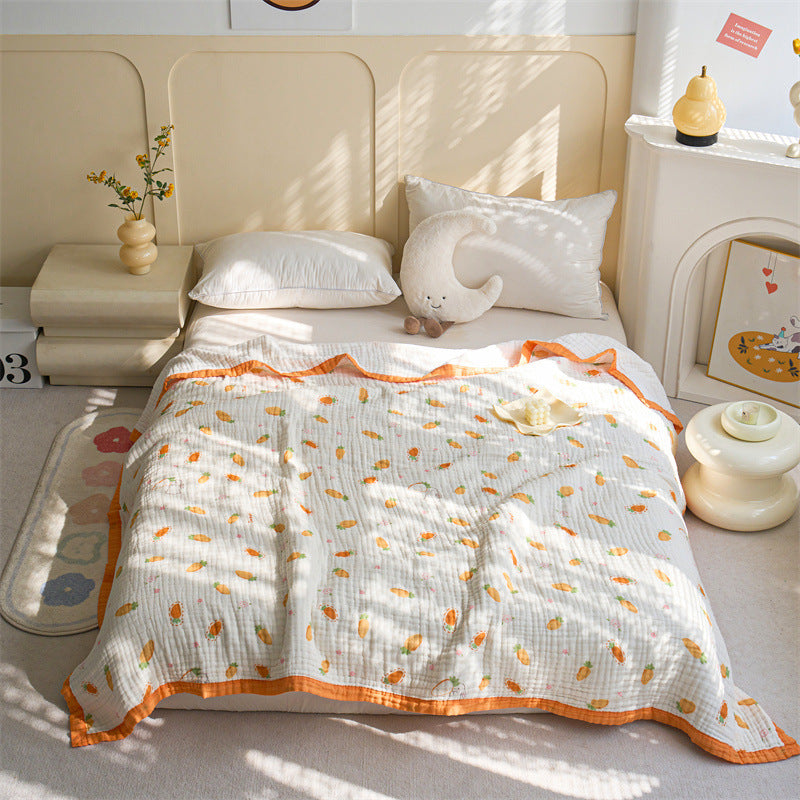 Leichtgewichtige Wendbare Baumwoll-Musselin Erdbeer Quiltdecke