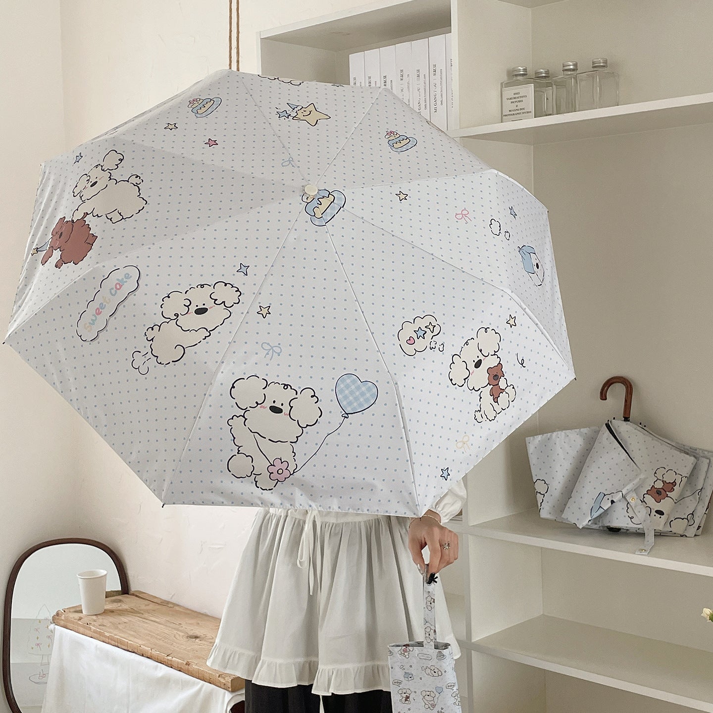 Damen Faltbarer Regenschirm mit verspieltem Tierdesign Karnz