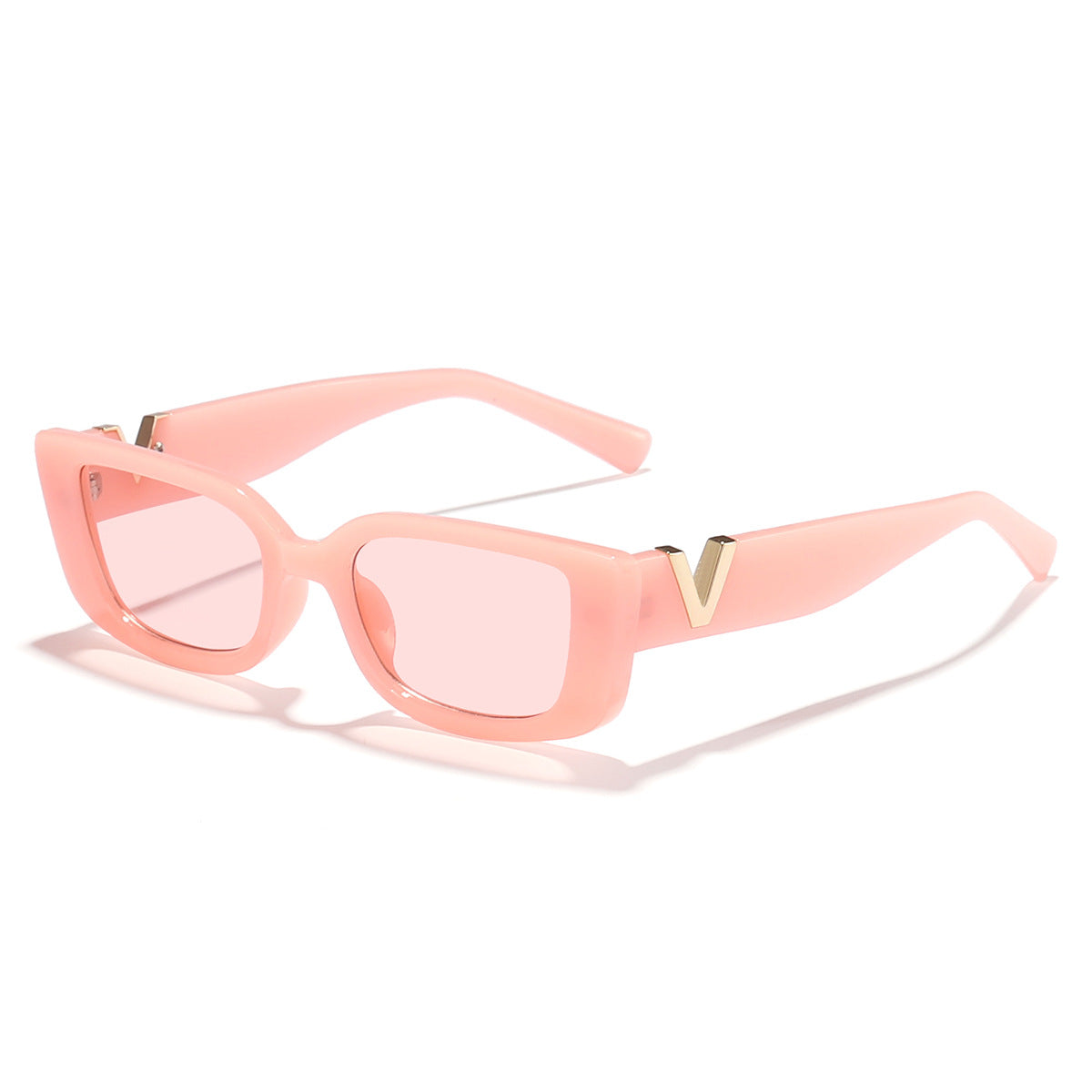 Damen modische quadratische Sonnenbrille mit goldenen Akzenten Karnz