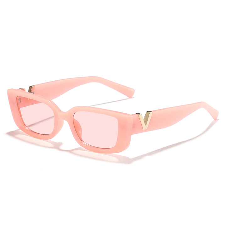 Damen modische quadratische Sonnenbrille mit goldenen Akzenten Karnz