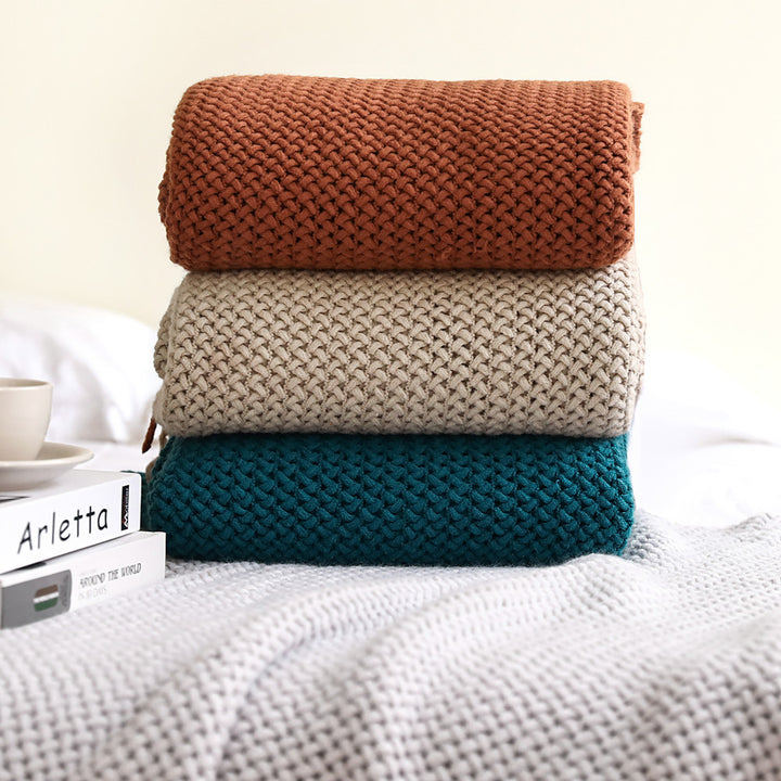 Gewebte Texturierte Strickwurfdecke