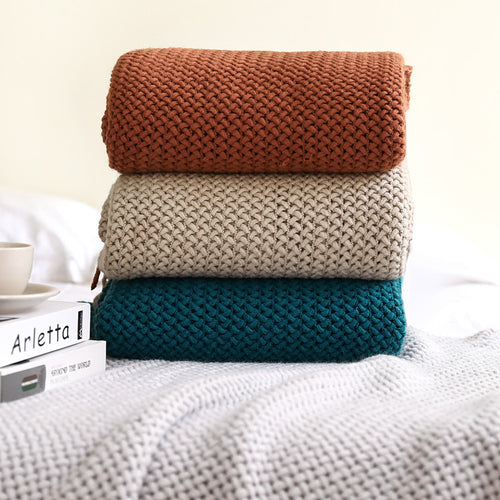 Gewebte Texturierte Strickwurfdecke