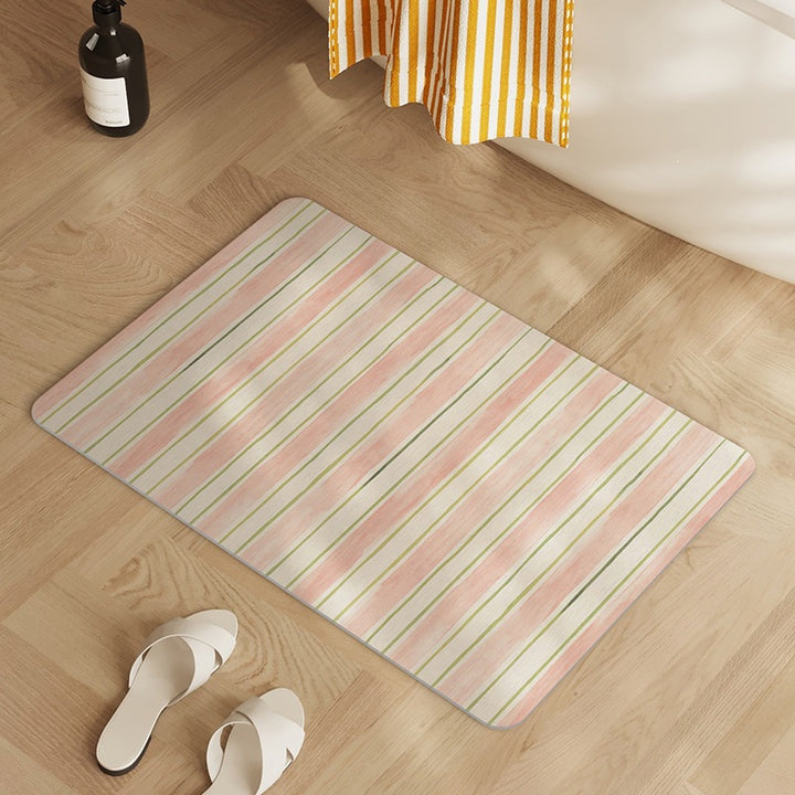Stylische gestreifte Badematte